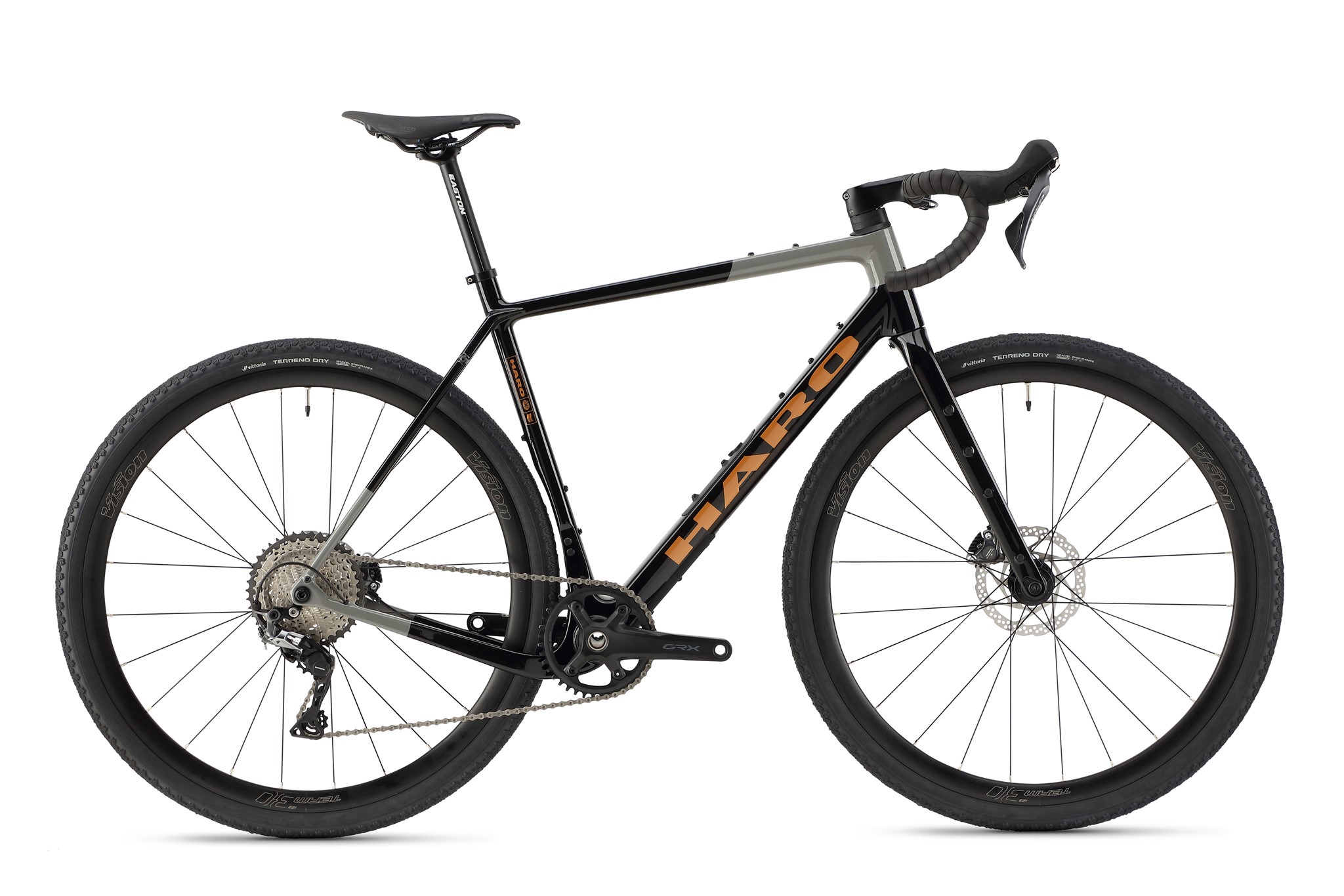 Picture of Haro Buzzard Carbon 3 Gravel Bike - Gloss Jet Black and Grey/Copper