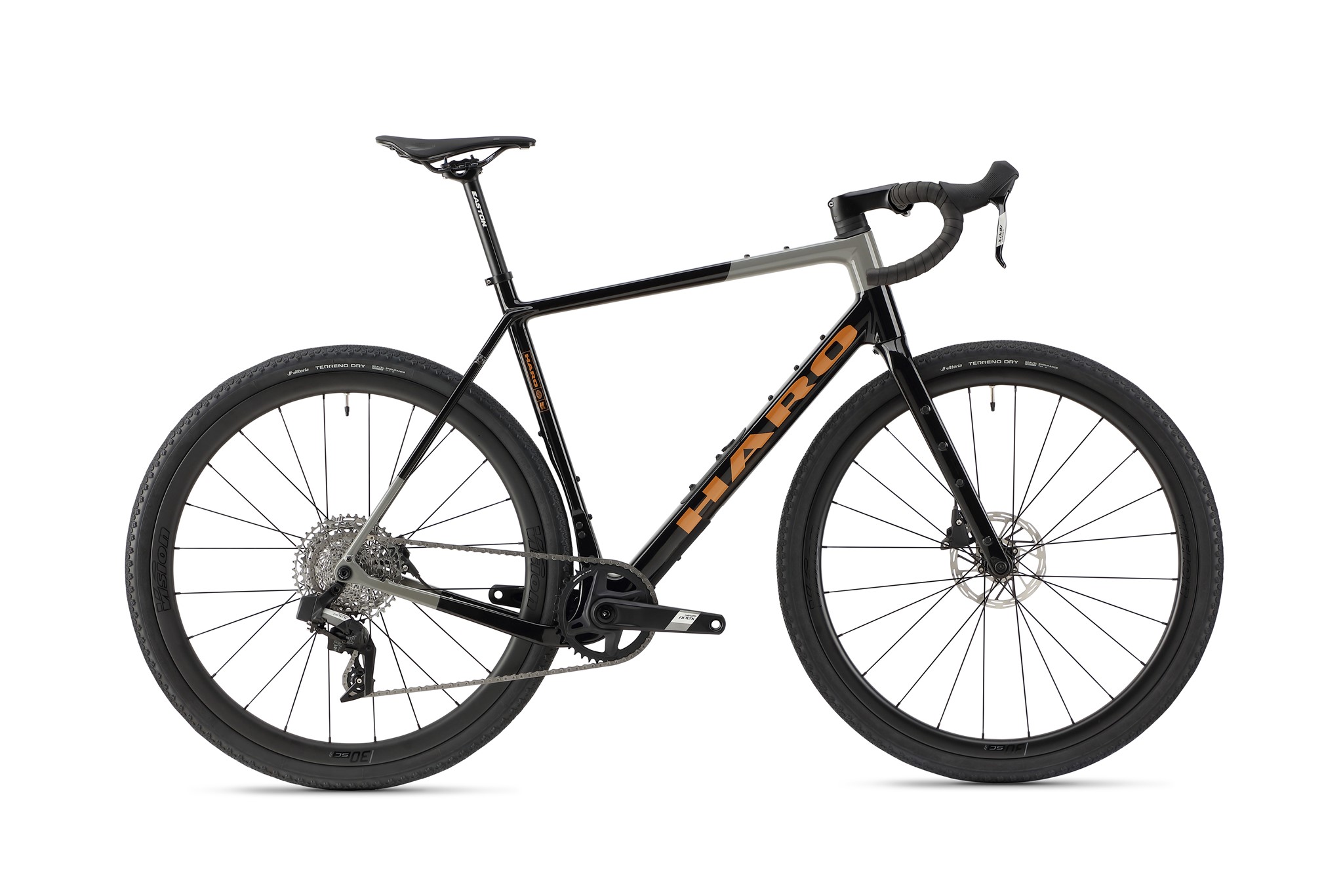 Bild von Haro Buzzard Carbon 2 Gravel Bike - Gloss Jet Black and Grey/Copper